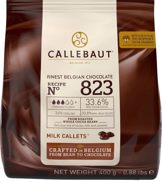 Шоколад молочний Callebaut каллети, пак 0,4 кг
